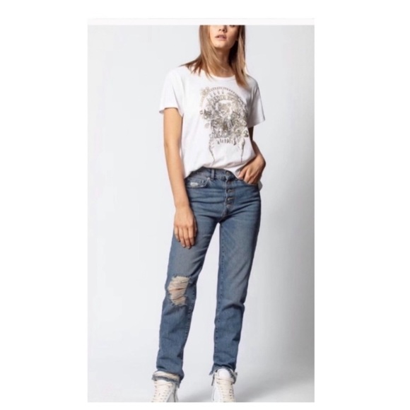 Zadig & Voltaire Walkie Brode Skeleton Tee- XS,S - Picture 2 of 7